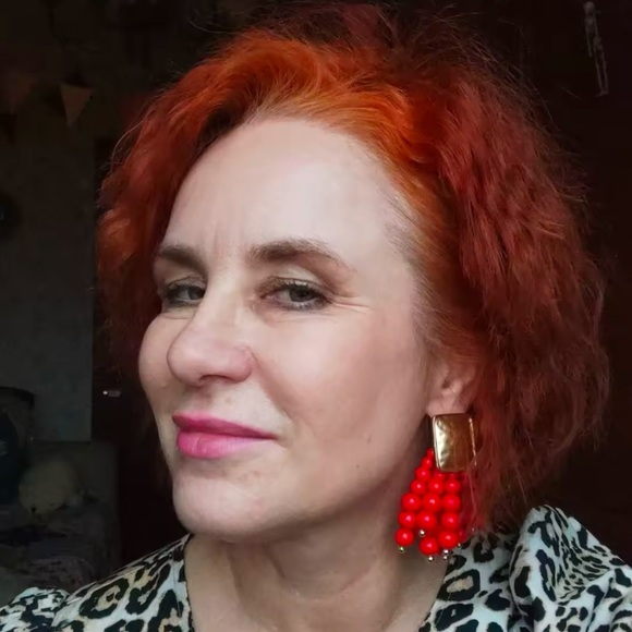 Zara Red Cascade Beaded Earrings - Picture 9 of 13